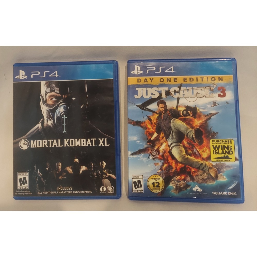 PlayStation 4 Mortal Combat XL & Just Cause 3 Day 1 Edition (Lot of 2)